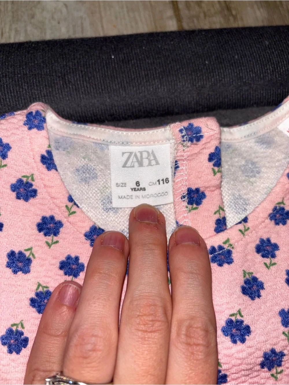 Zara Pink Dress with Blue Floral Motif
